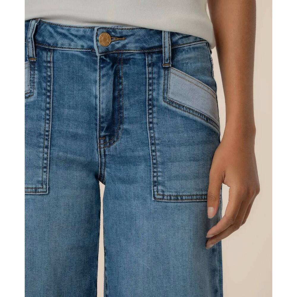 NEW KUT FROM THE KLOTH maya front pocket raw hem jeans in success - Picture 3 of 6